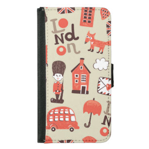 London Childish: Funny Pattern Design Samsung Galaxy S5 Wallet Case