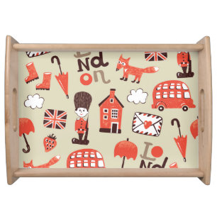 London Childish: Funny Pattern Design Serving Tray