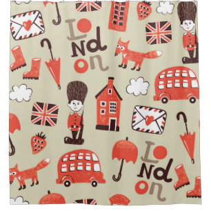 London Childish: Funny Pattern Design Shower Curtain