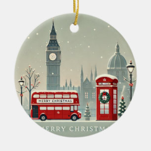 London Christmas   Big Ben & Festive London Ceramic Ornament