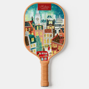 London Christmas city custom name Pickleball Paddle
