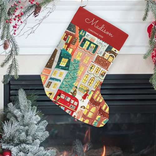 London christmas city large christmas stocking