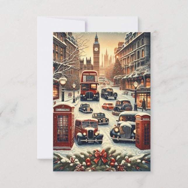 London Christmas Elegance Thank You Card (Front)