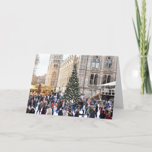 London Christmas Ice Skating Rink UK Photography Card