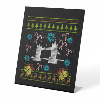 London Christmas Ugly Sweater United Kingdom Shirt Pedestal Sign