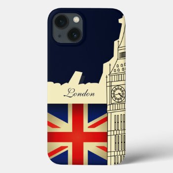 London City Big Ben Great Britain Flag Iphone 13 Case by zlatkocro at Zazzle