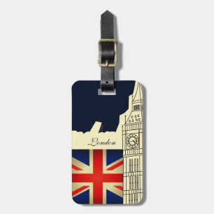 London City Big Ben Union Jack Flag Luggage Tag