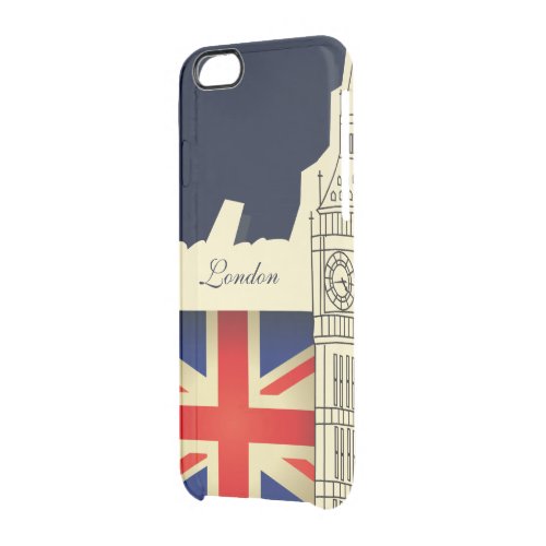 London City Big Ben Union Jack Flag Clear iPhone 66S Case