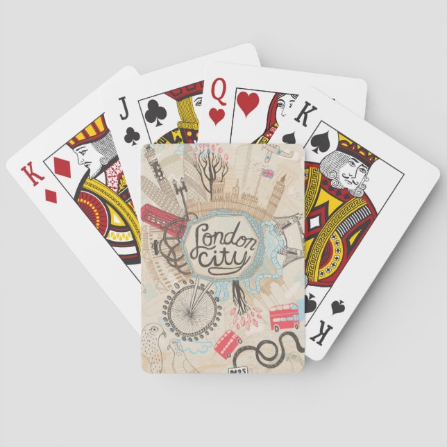 London City Doodle Art Poker Cards (Back)