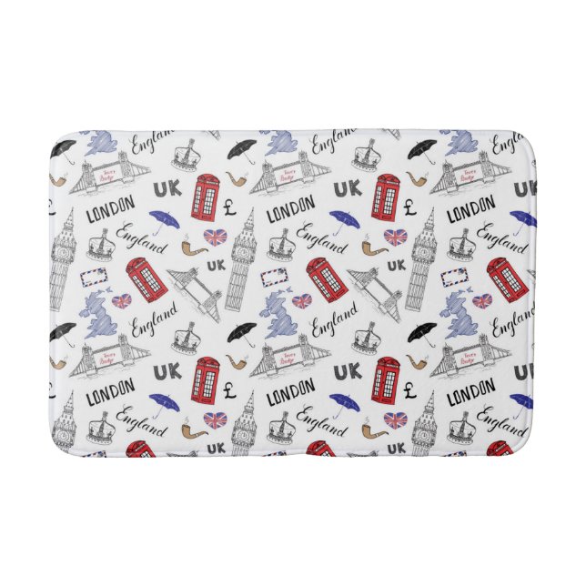 London City Doodles Pattern Bathroom Mat (Front)