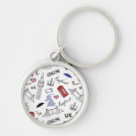 London City Doodles Pattern Keychain