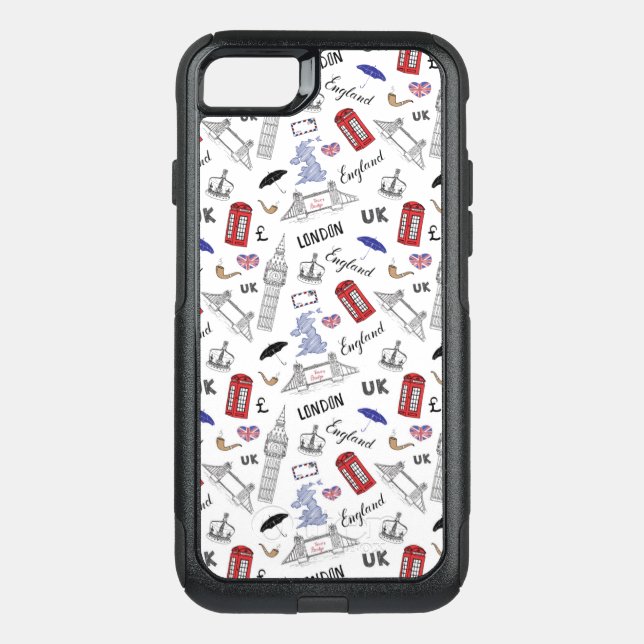 London City Doodles Pattern Otterbox iPhone Case (Back)