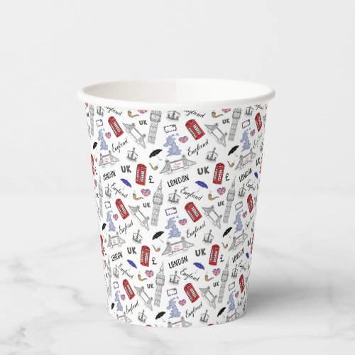 London City Doodles Pattern Paper Cups