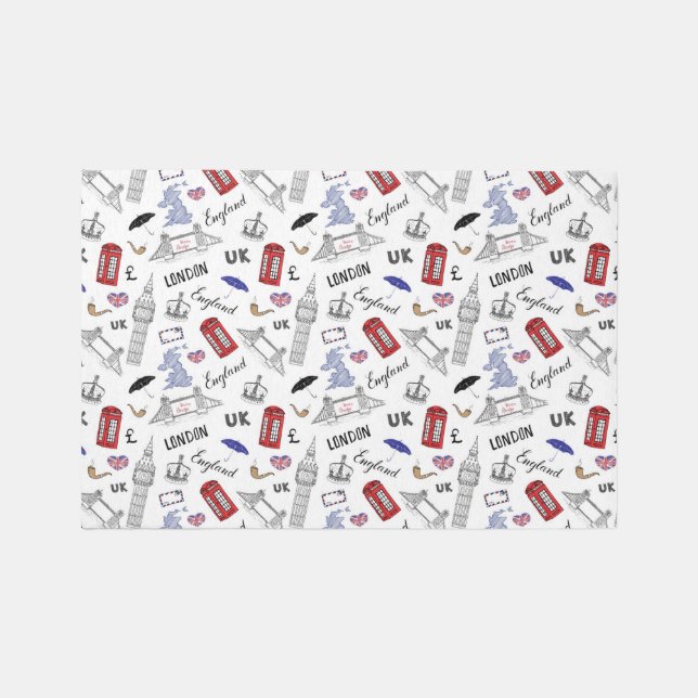 London City Doodles Pattern Rug (Front)