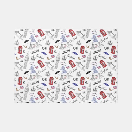 London City Doodles Pattern Rug