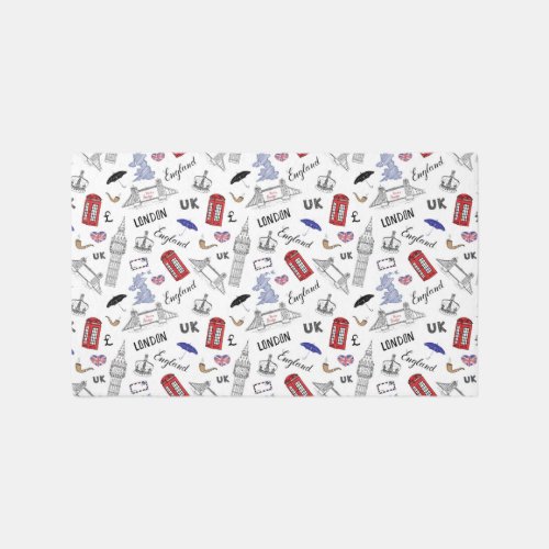 London City Doodles Pattern Rug