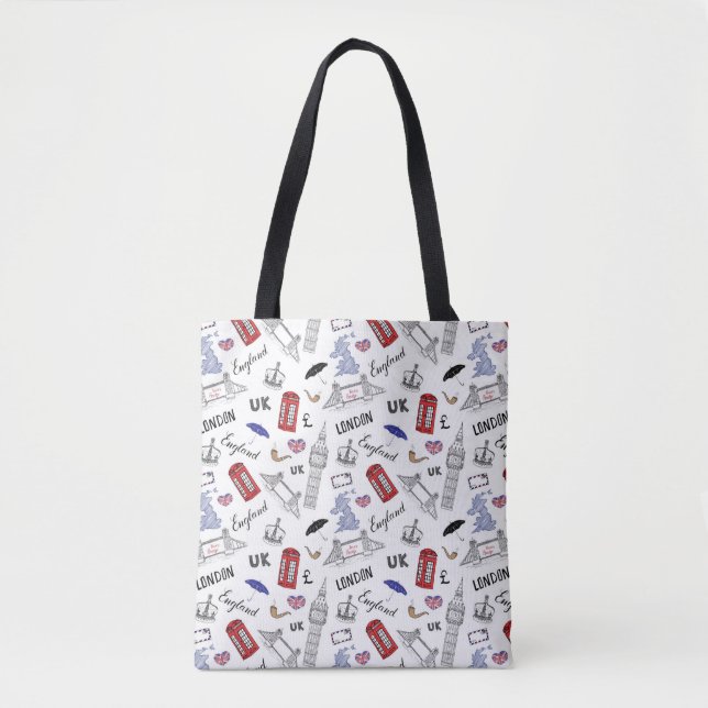 London City Doodles Pattern Tote Bag (Front)