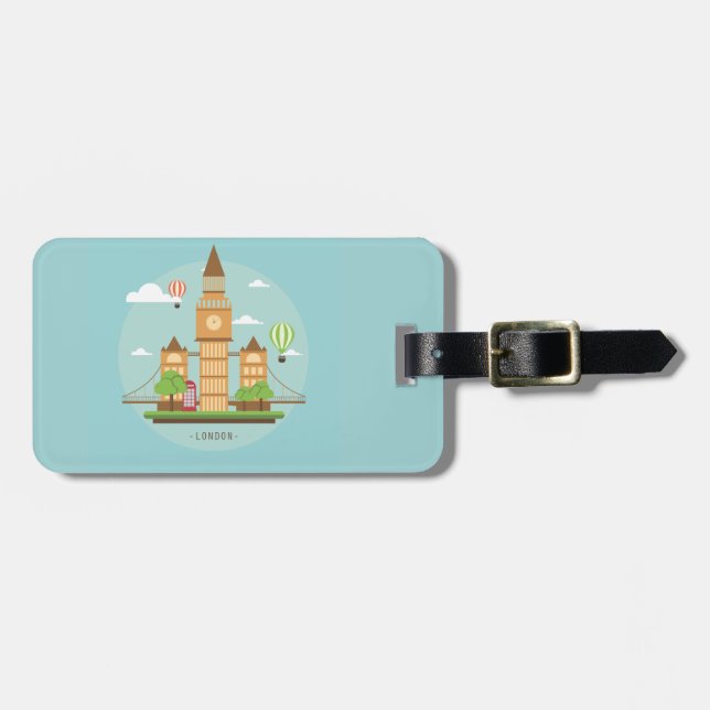 London City Illustration Luggage Tag (Front Horizontal)