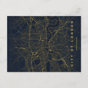 London City Map Minimal Postcard