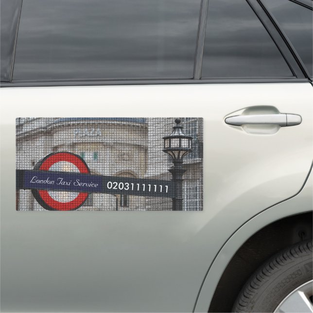 London City Mosaic Taxi Service Car Magnet (In Situ)