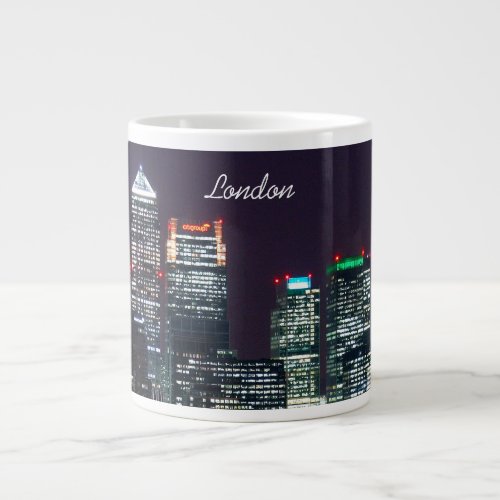 London City Night Skyline UK British Travel Giant Coffee Mug