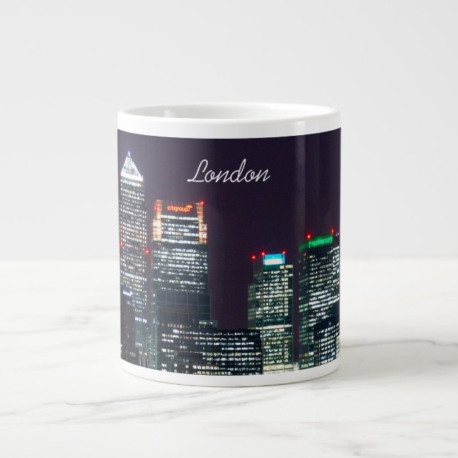 London City Night Skyline UK British Travel Giant Coffee Mug (Front)