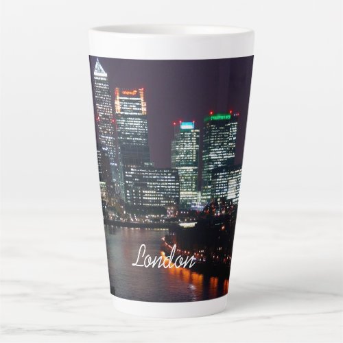 London City Night Skyline UK British Travel Latte Mug