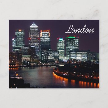 London City Night Skyline Uk British Travel Postcard by made_in_atlantis at Zazzle