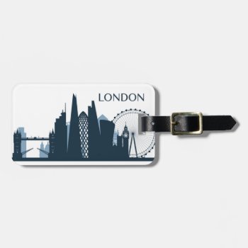 London City Skyline Luggage Tag by adventurebeginsnow at Zazzle