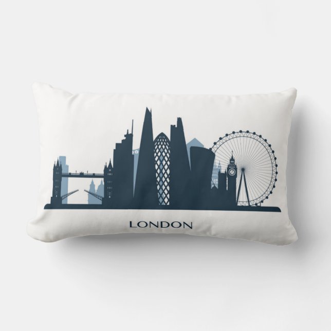 London City Skyline Lumbar Pillow (Front)