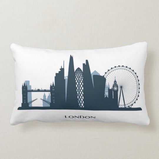 London City Skyline Lumbar Pillow