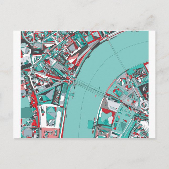 London City Structure Map Postcard (Front)