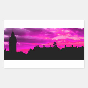 London City Sunset Rectangular Sticker