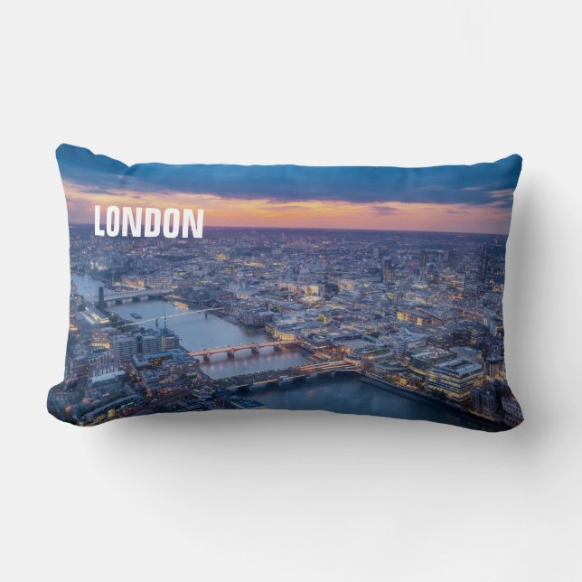 London Cityscape Lumbar Pillow (Front)