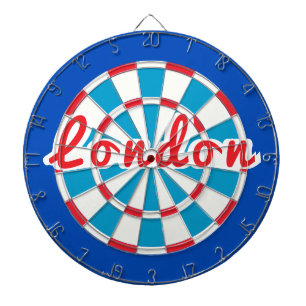 LONDON Classic Blue Red White Patriotic Design Dart Board