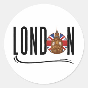 London classic round sticker