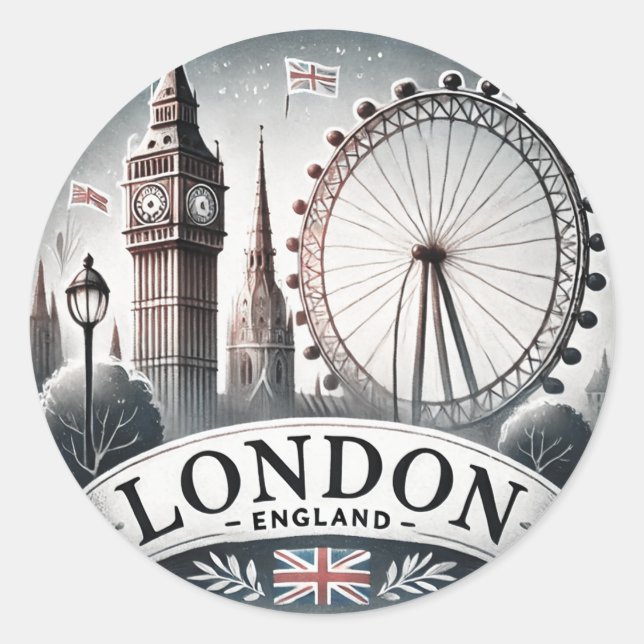 London Classic Round Sticker (Front)