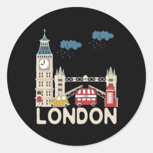 London Classic Round Sticker