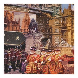 London collage faux canvas print