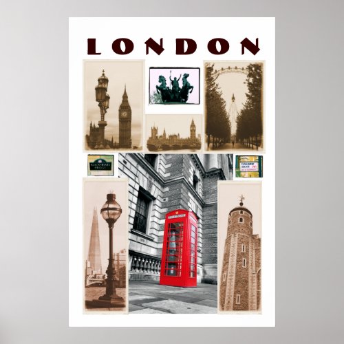 LONDON Collage Poster