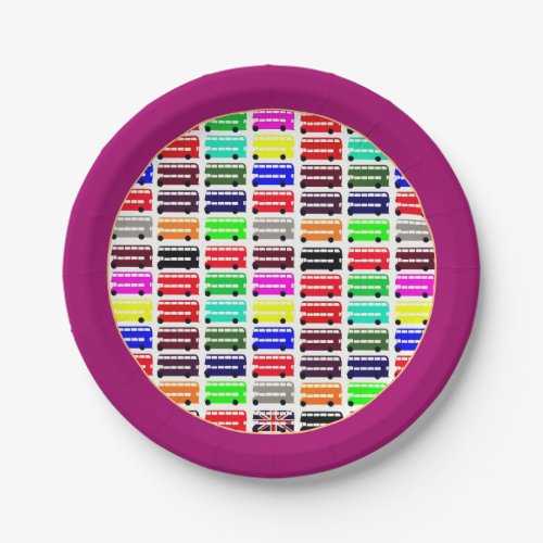 London colours  Double Decker Bus  kids party Pa Paper Plates