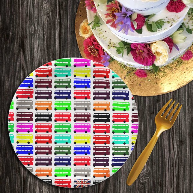 London colours & Double Decker Bus / kids party Paper Plates (Creator Uploaded)