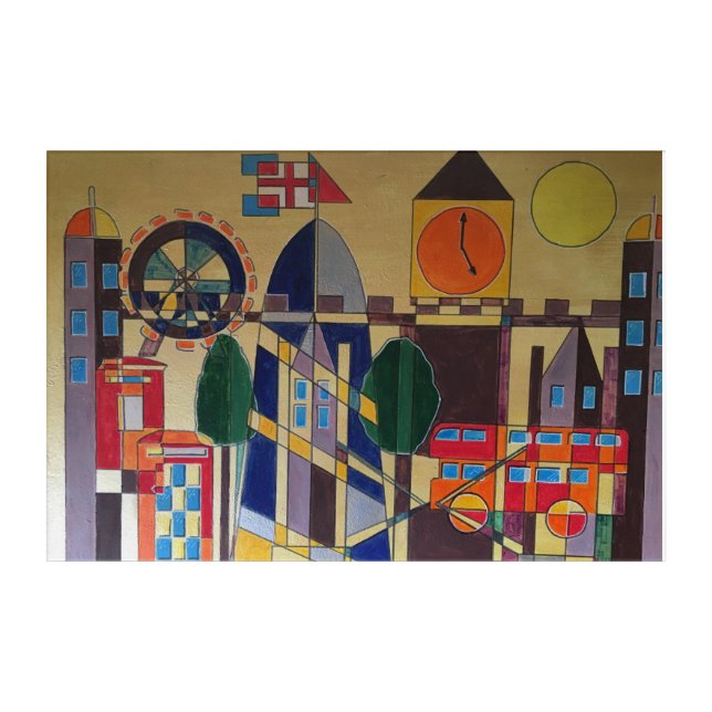 London Cubism Acrylic Print (Front)