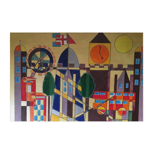 London  Cubism Acrylic Print (Front)