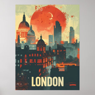 London Dark Vintage Art Poster