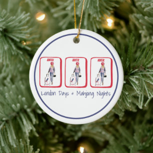 London Days & Mahjong Nights Personalized Gift Ceramic Ornament