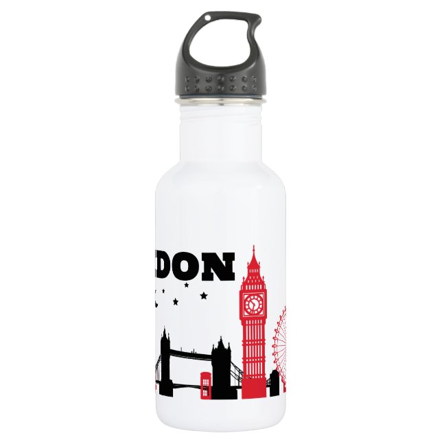 LONDON Design, Stainless Steel Water Bottle (Front)
