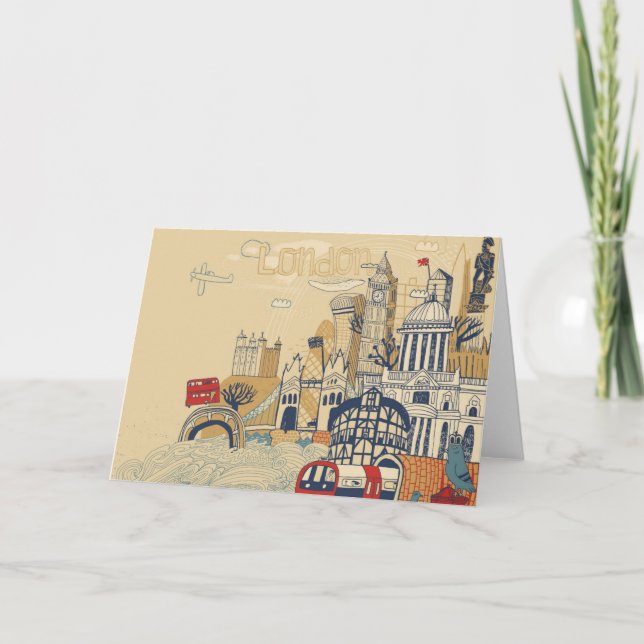 London Doodle Scene Card (Front)