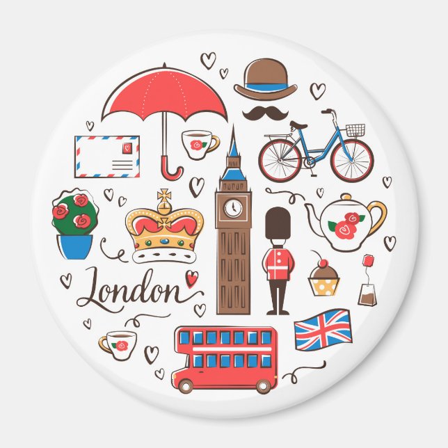 London Doodles Magnet (Front)