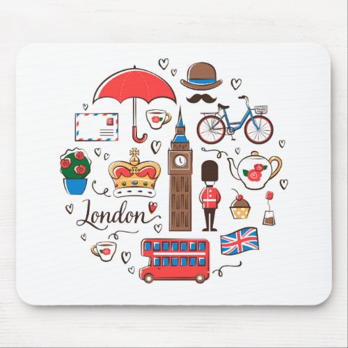 London Doodles Mouse Pad